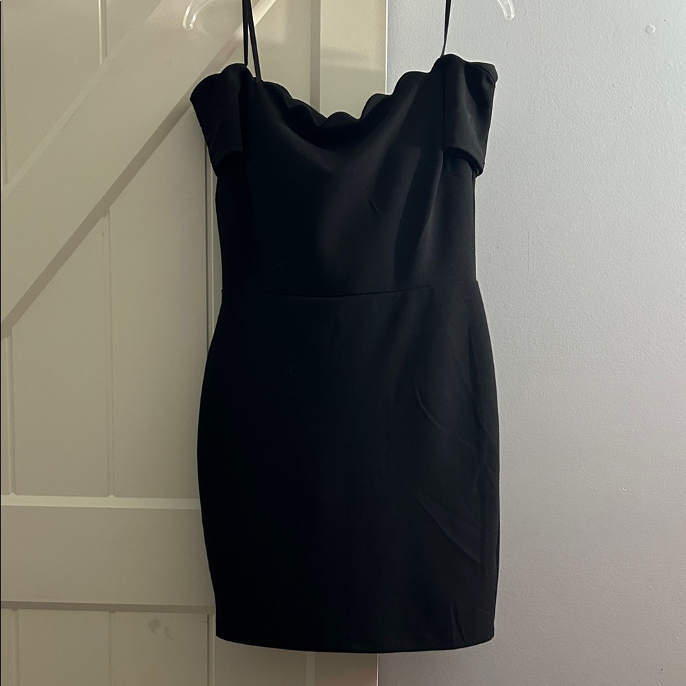 B Darlin Black Scalloped Mini Dress
